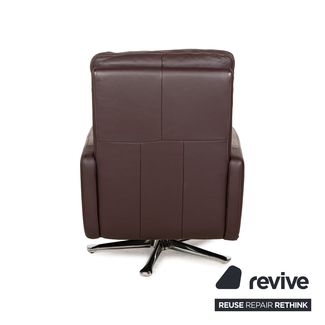 Fauteuil en cuir Cor Conseta fonction pivotante marron