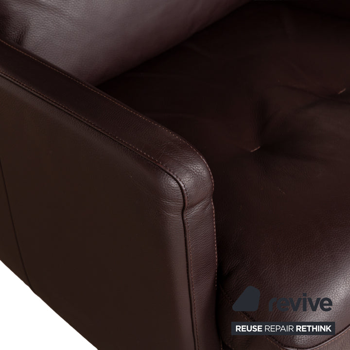 Cor Conseta leather armchair brown swivel function