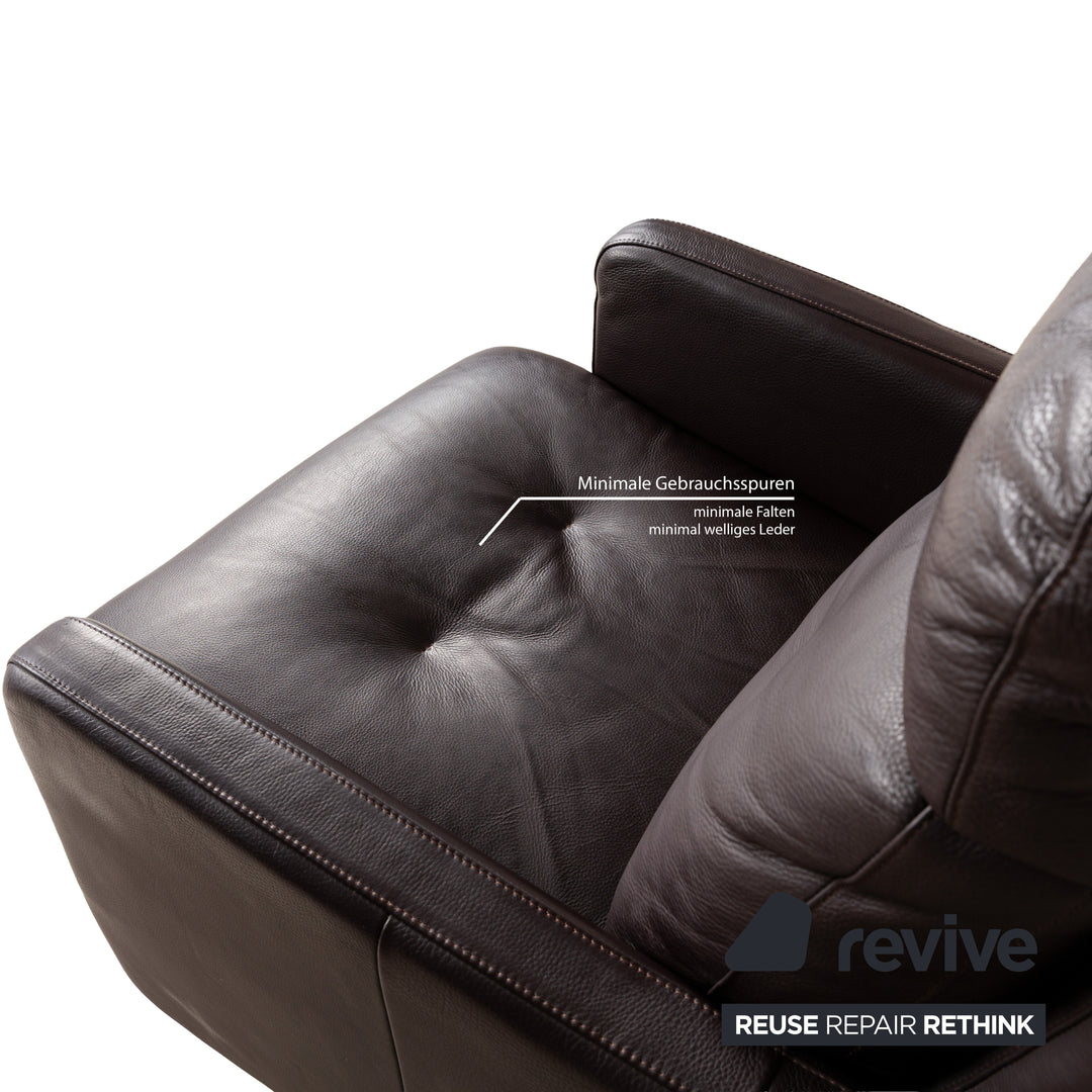 Cor Conseta leather armchair brown swivel function