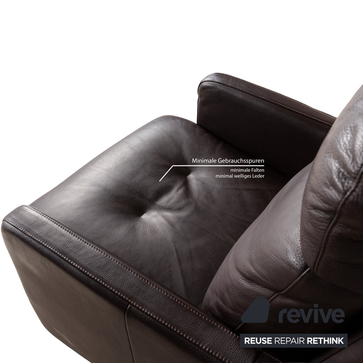 Cor Conseta leather armchair brown swivel function