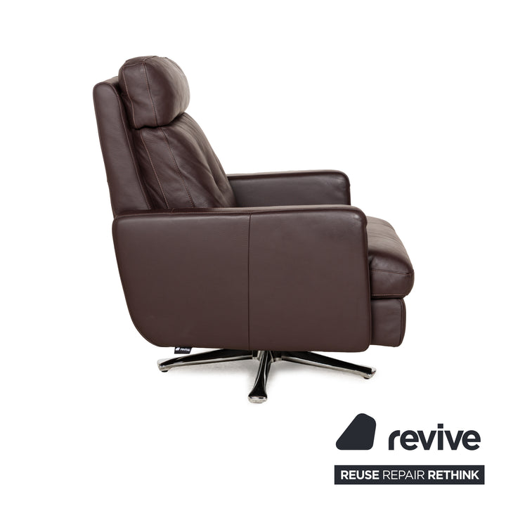 Fauteuil en cuir Cor Conseta fonction pivotante marron