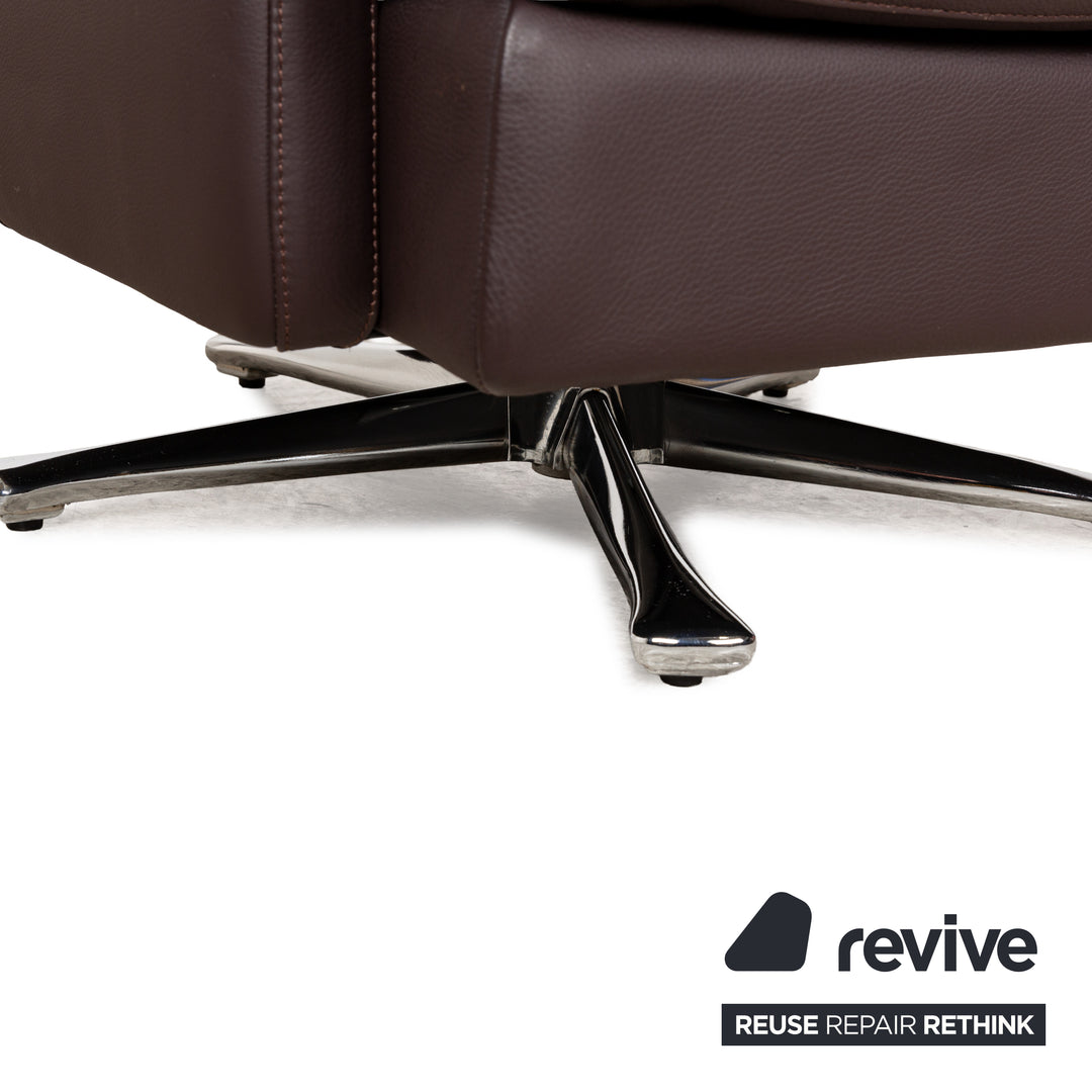 Fauteuil en cuir Cor Conseta fonction pivotante marron