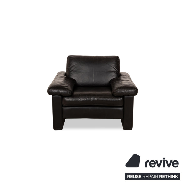 Cor Conseta Leather Armchair Set Black 2x Armchairs