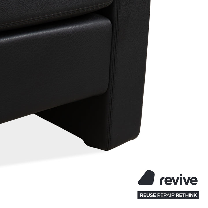 Fauteuil en cuir noir Cor Conseta