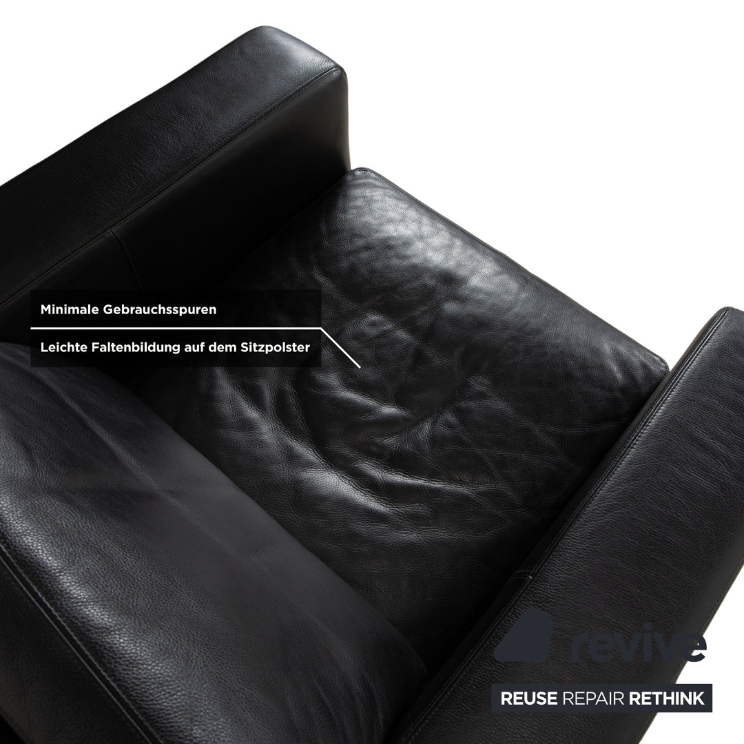 Cor Conseta Leder Sessel Schwarz