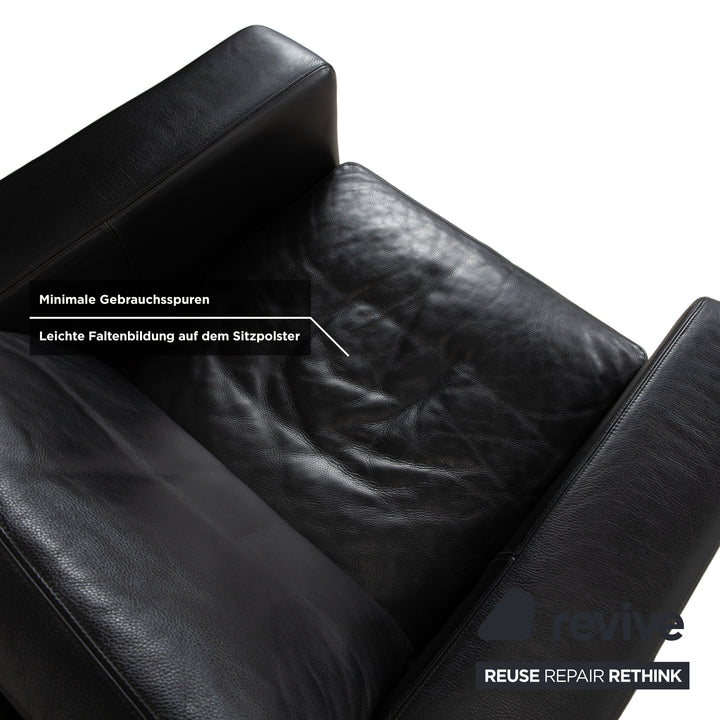 Cor Conseta Leder Sessel Schwarz