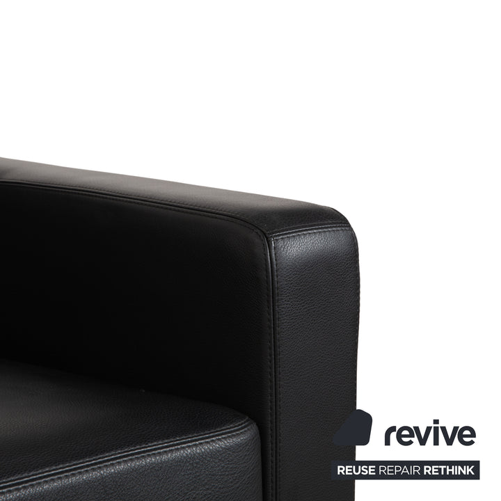 Fauteuil en cuir noir Cor Conseta