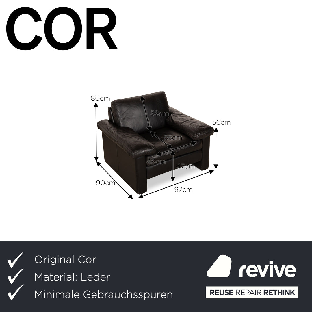 Fauteuil Cor Conseta en cuir noir