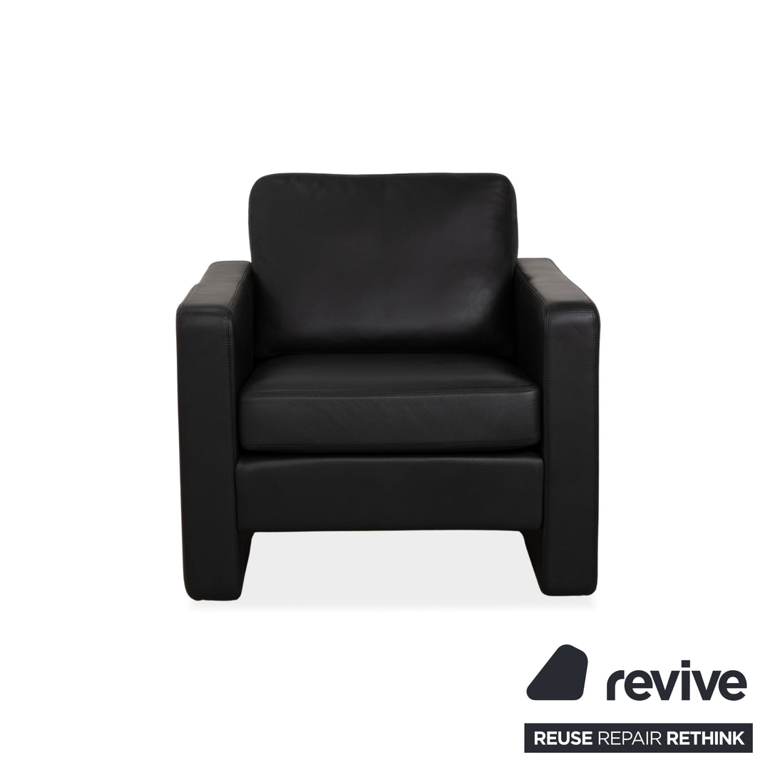 Fauteuil en cuir noir Cor Conseta