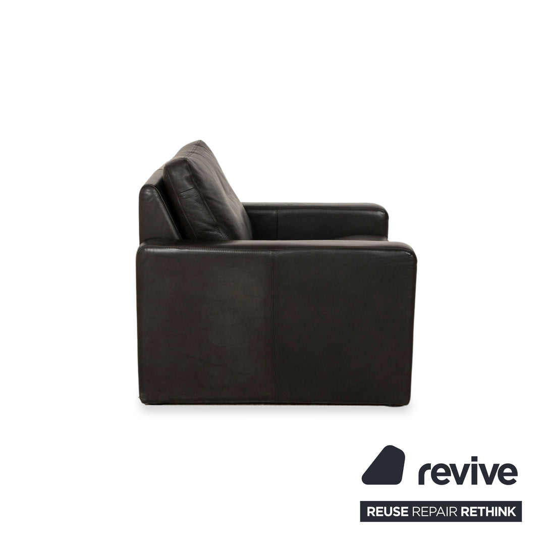 Fauteuil en cuir Cor Conseta noir fonction manuelle