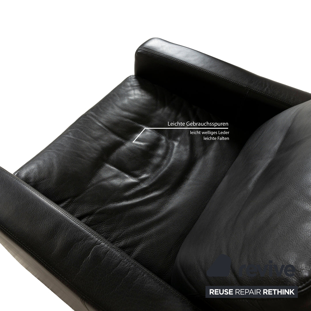 Cor Conseta Leder Sessel Schwarz manuelle Funktion