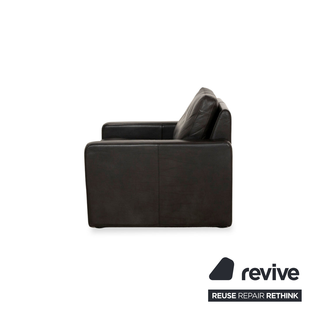 Fauteuil en cuir Cor Conseta noir fonction manuelle