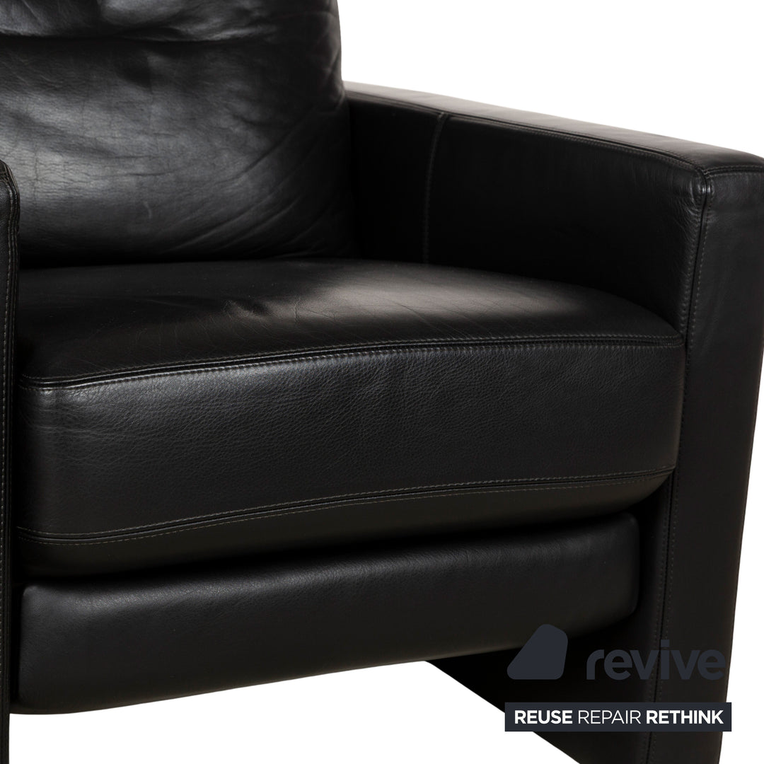 Cor Conseta Leder Sessel Schwarz manuelle Funktion Sofa Couch