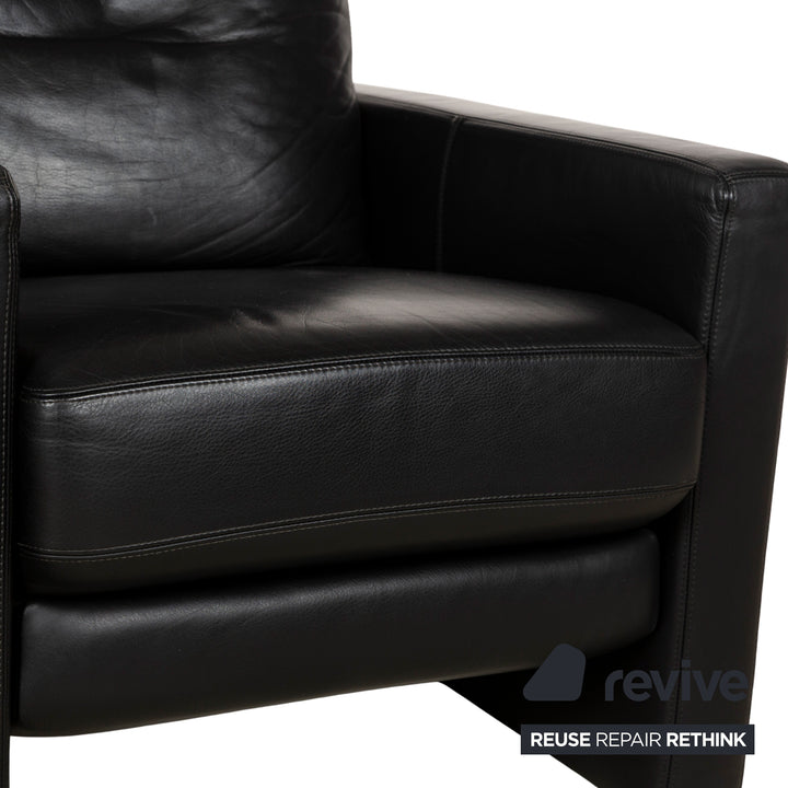 Cor Conseta Leder Sessel Schwarz manuelle Funktion Sofa Couch