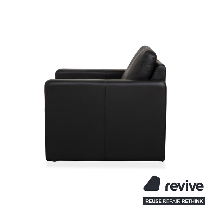 Fauteuil en cuir noir Cor Conseta