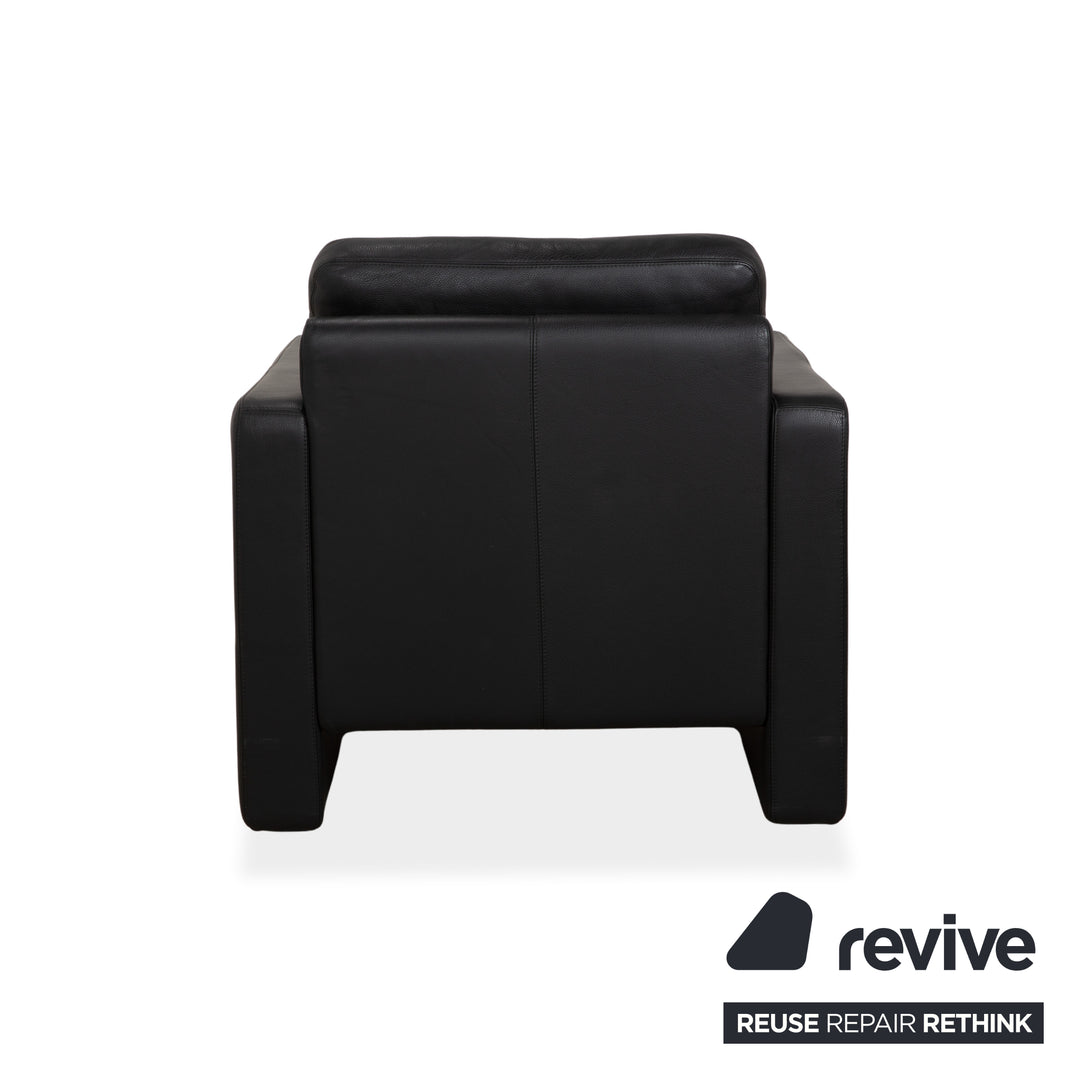 Fauteuil en cuir noir Cor Conseta