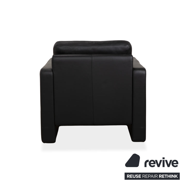 Fauteuil en cuir noir Cor Conseta