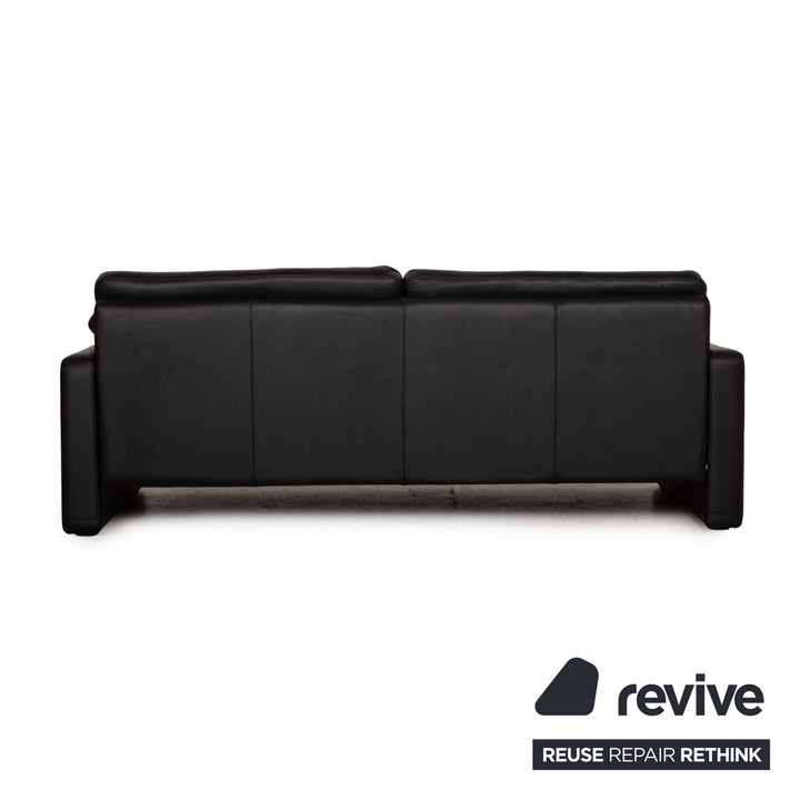 Cor Conseta Leder Sofa Garnitur Schwarz Zweisitzer Couch