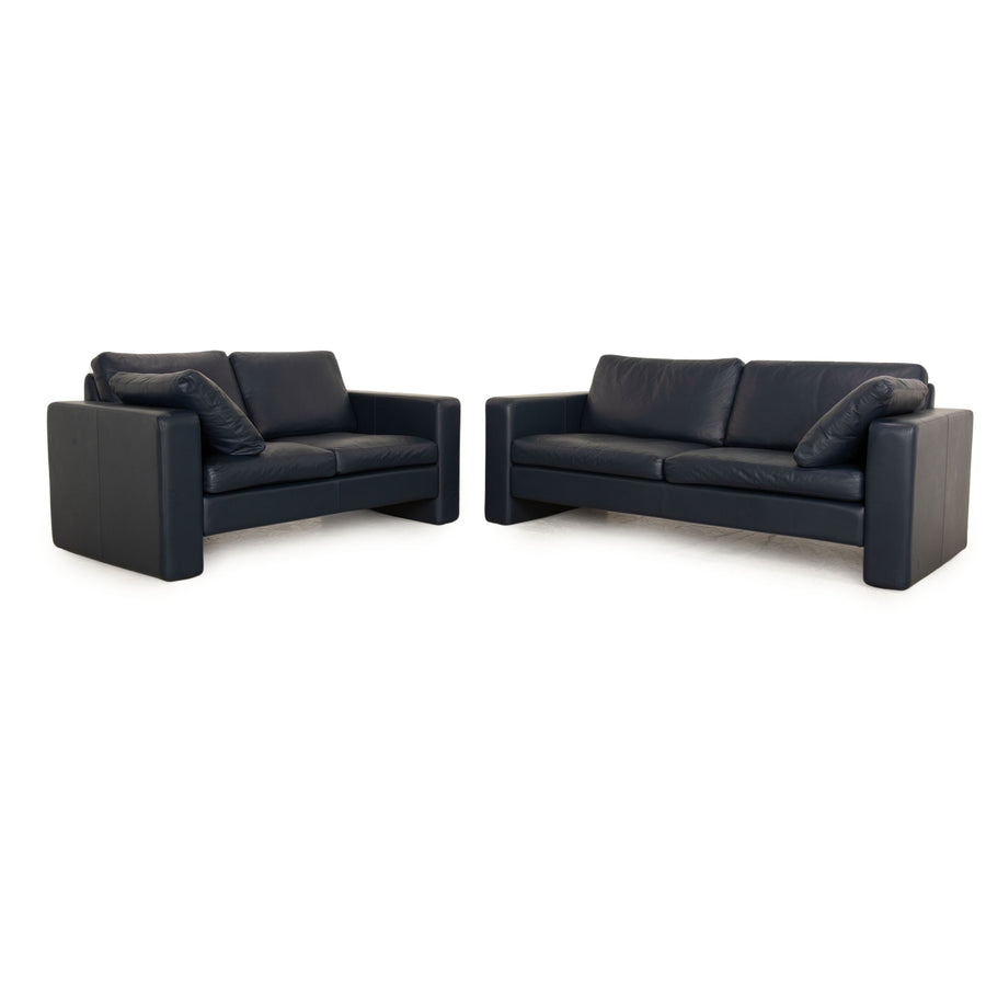 Cor Conseta Leather Two Seater Blue Sofa Couch