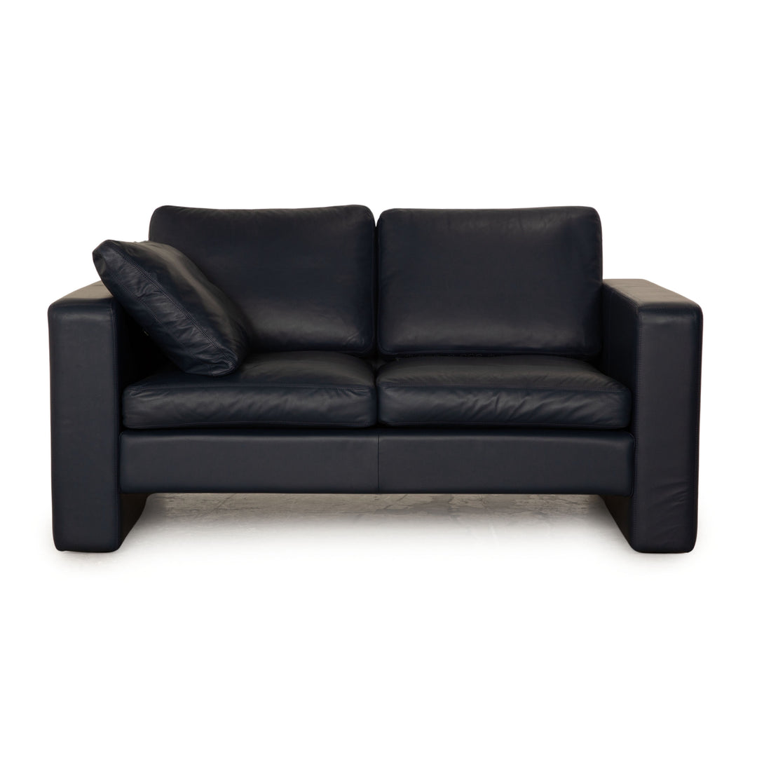 Cor Conseta Leder Zweisitzer Blau Sofa Couch