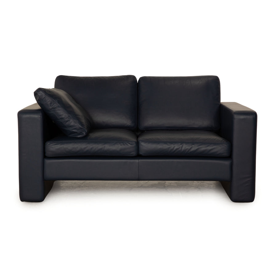 Cor Conseta Leather Two Seater Blue Sofa Couch