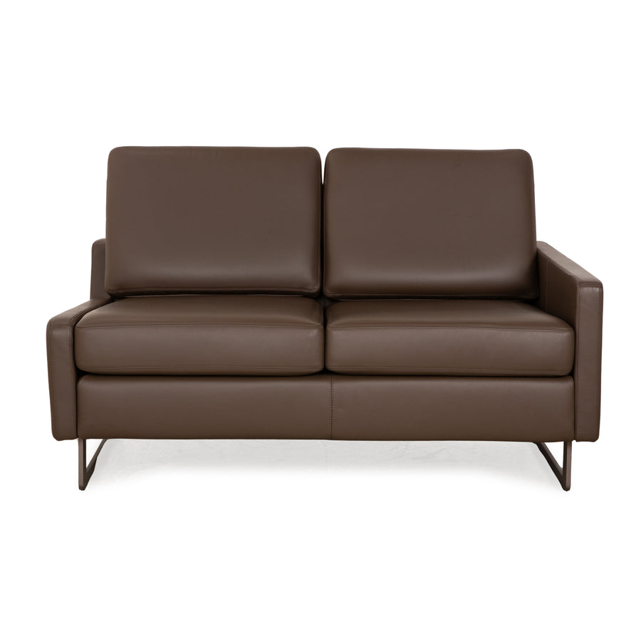 Cor Conseta Leather Two-Seater Brown Nougat Sofa Couch