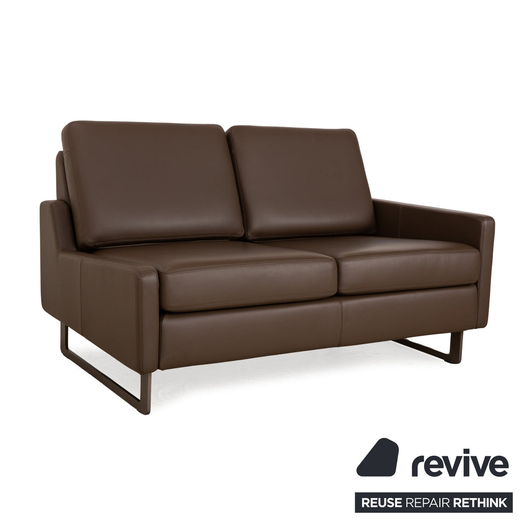 Cor Conseta Leder Zweisitzer Braun Nougat Sofa Couch