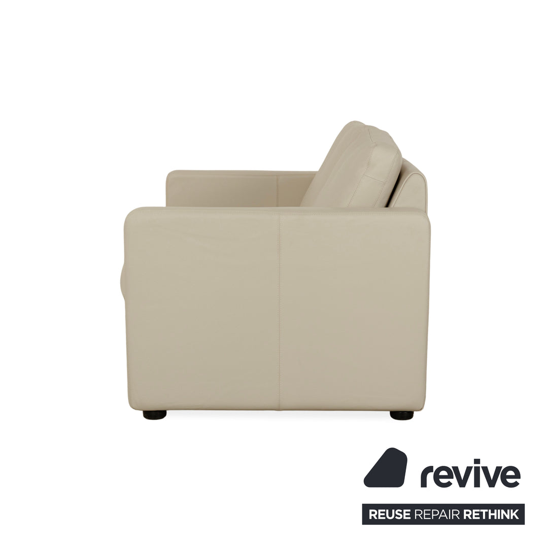 Cor Conseta Leder Zweisitzer Creme Greige Sofa Couch