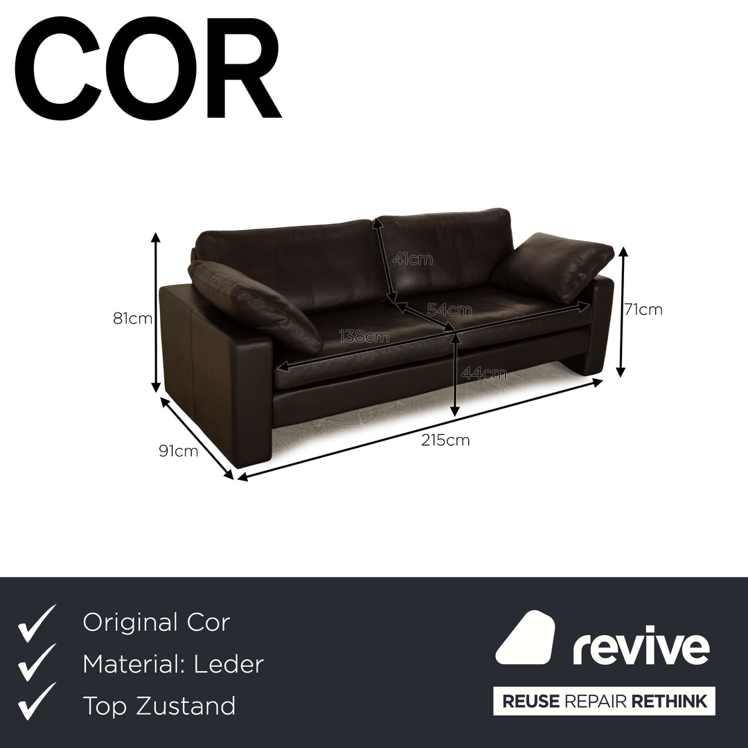 Cor Conseta Leder Zweisitzer Dunkelbraun Sofa Couch