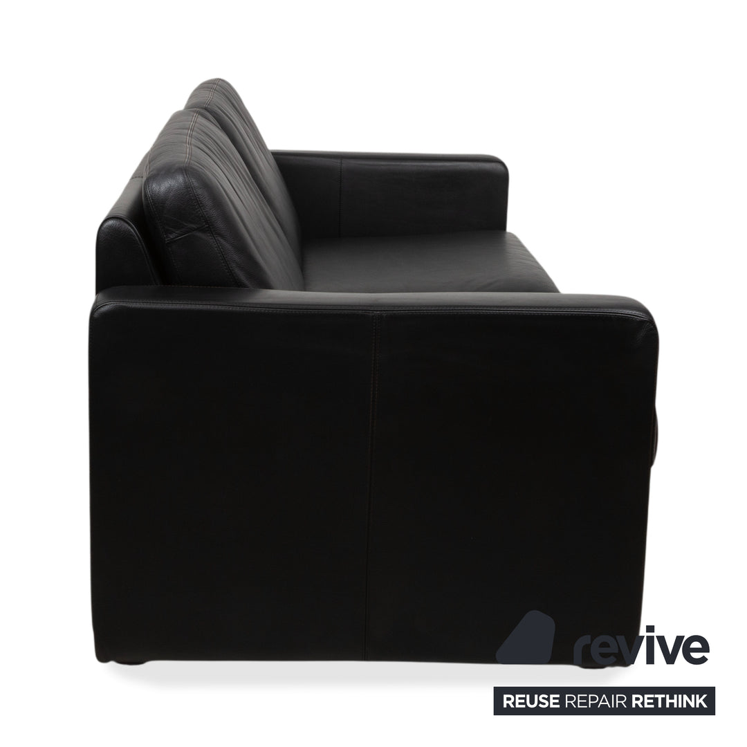 COR Conseta Leder Zweisitzer Schwarz Sofa Couch