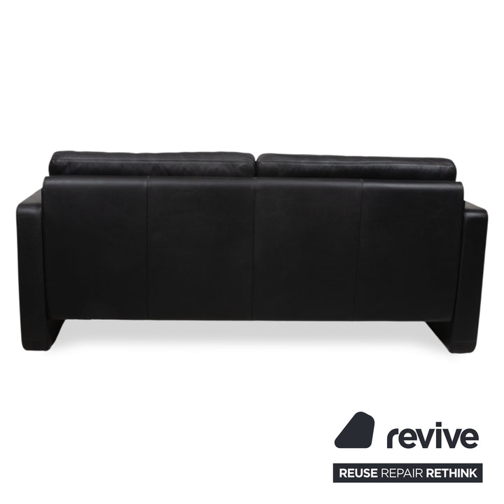 COR Conseta Leder Zweisitzer Schwarz Sofa Couch