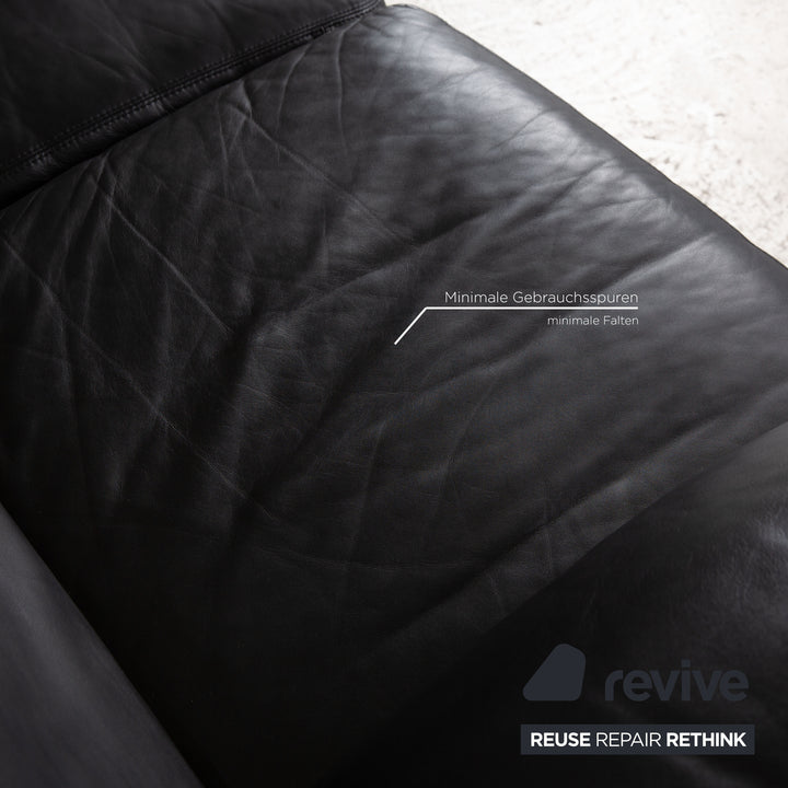 Cor Conseta Leder Zweisitzer Schwarz Sofa Couch