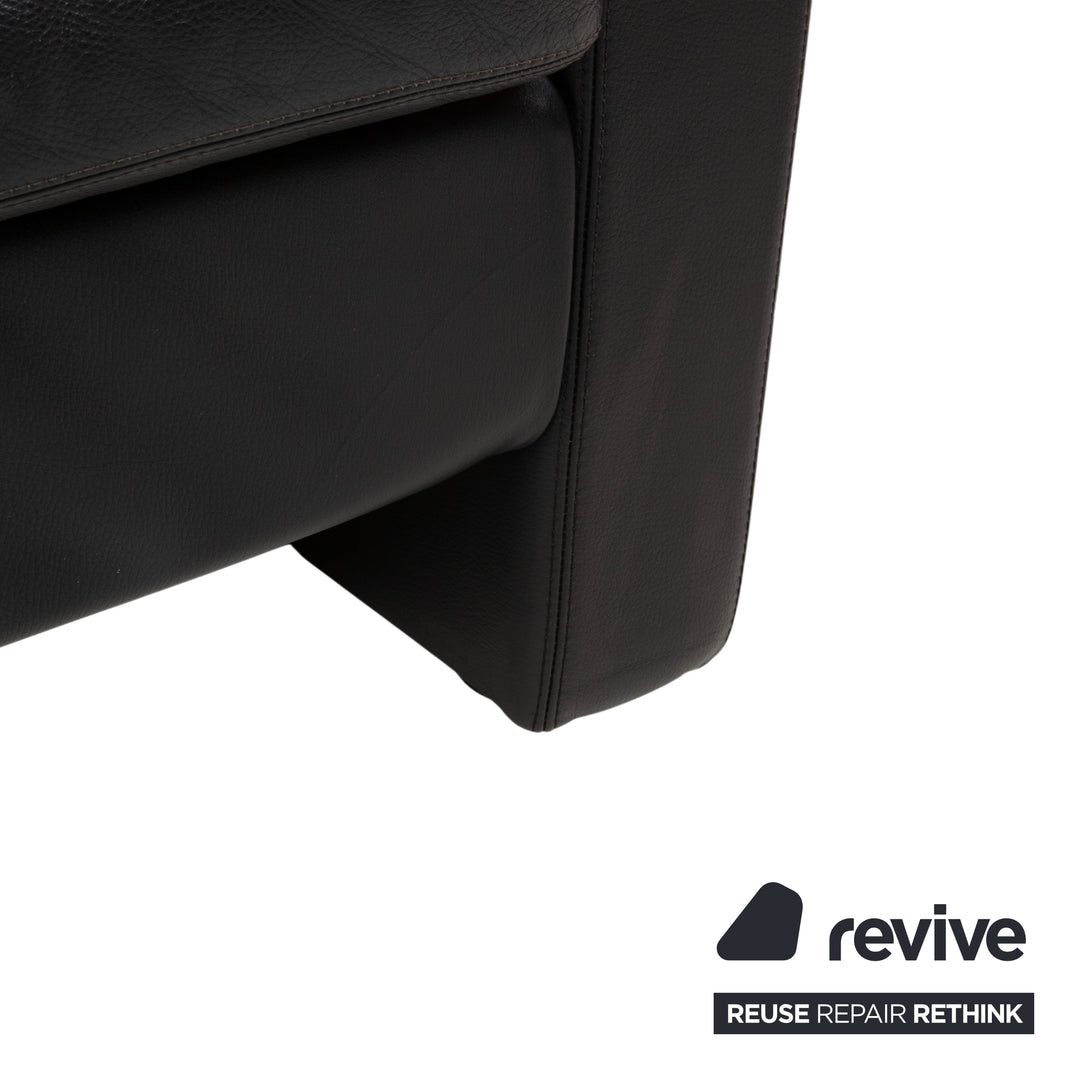 COR Conseta Leder Zweisitzer Schwarz Sofa Couch