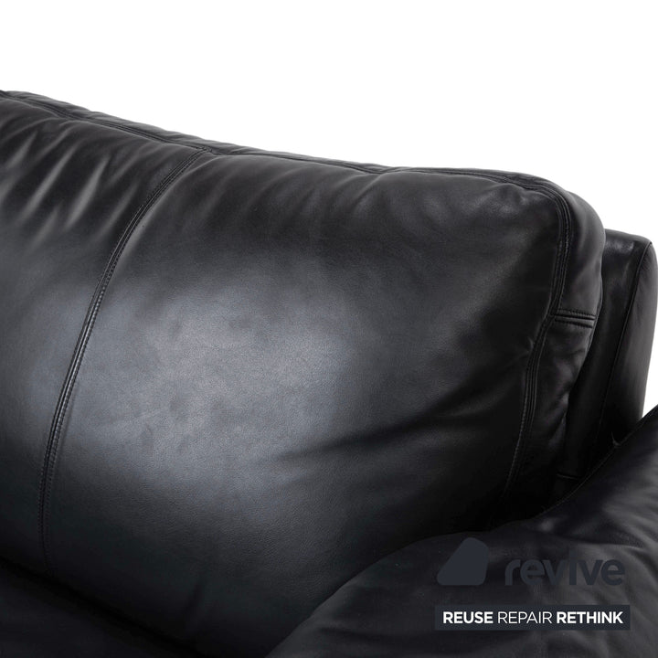 Cor Conseta Leder Zweisitzer Schwarz Sofa Couch