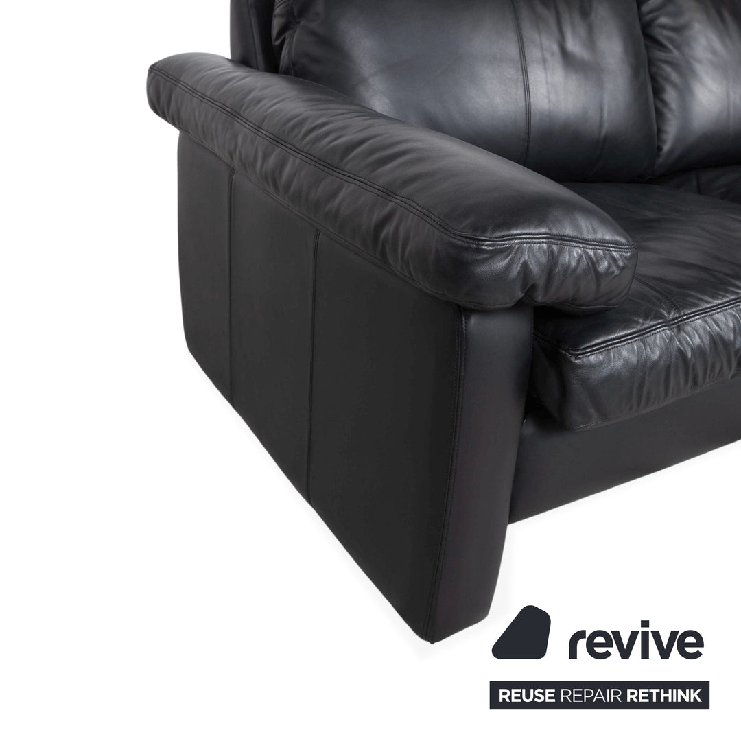 Cor Conseta Leder Zweisitzer Schwarz Sofa Couch