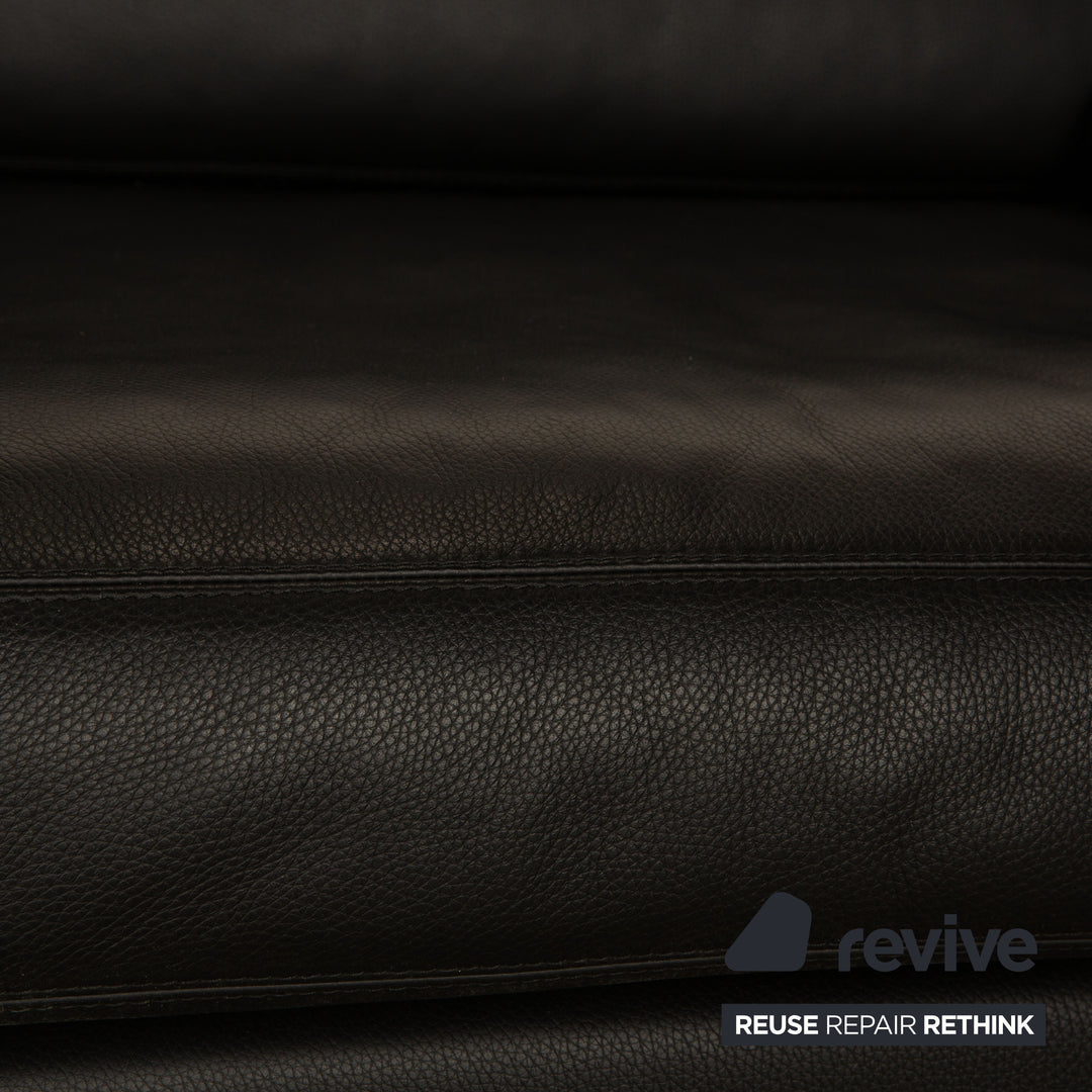 Cor Conseta Leder Zweisitzer Schwarz Sofa Couch