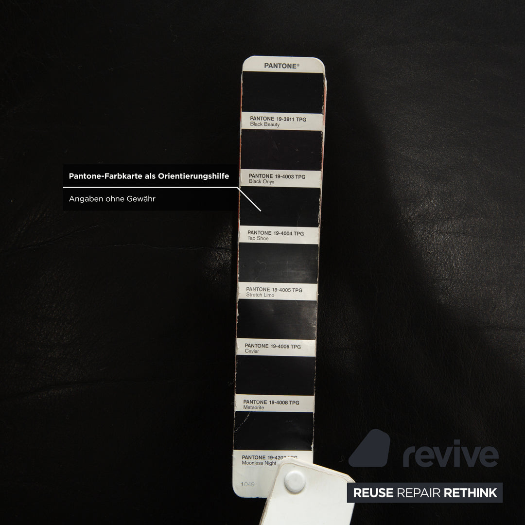 Canapé deux places en cuir noir Cor Conseta