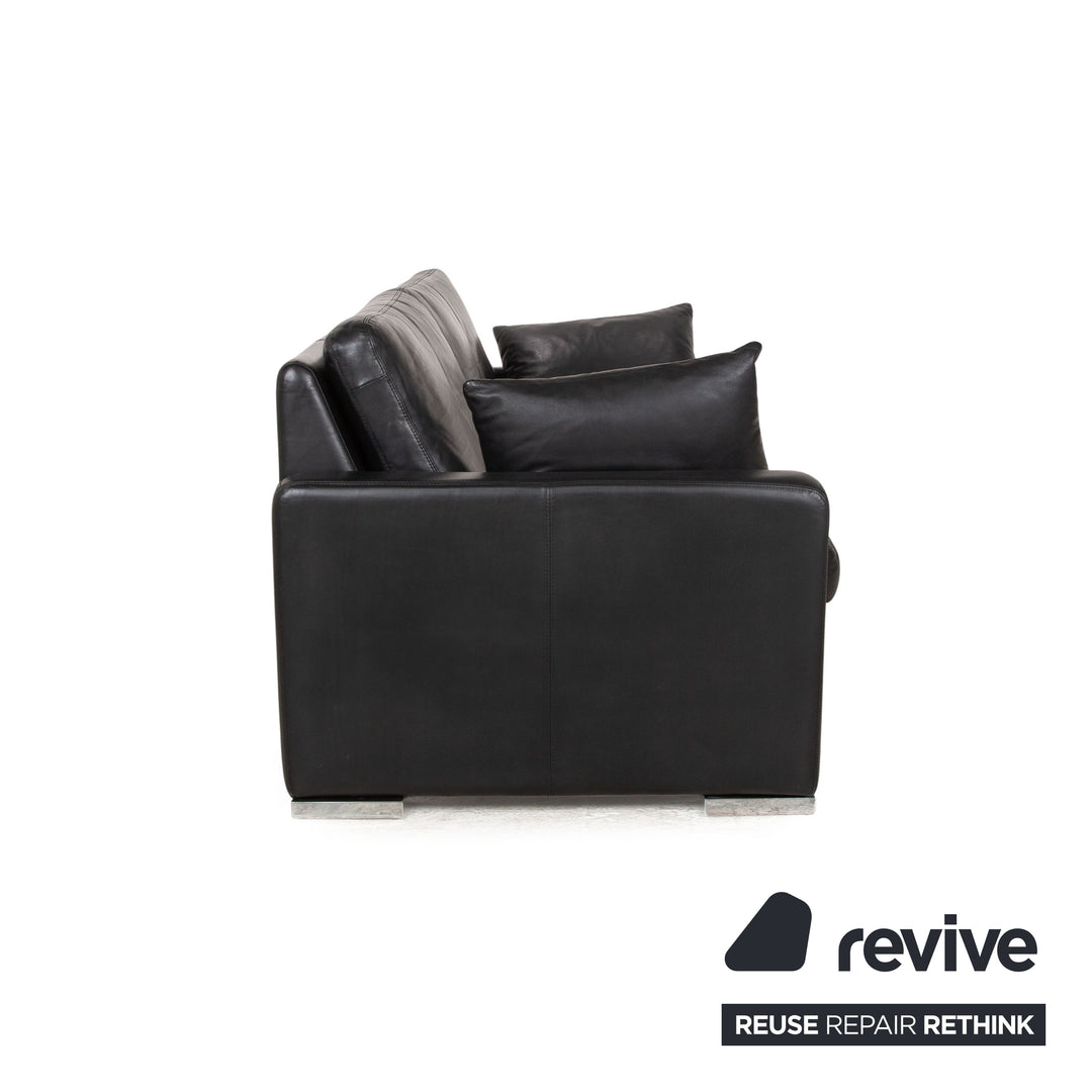 Cor Conseta Leder Zweisitzer Schwarz Sofa Couch