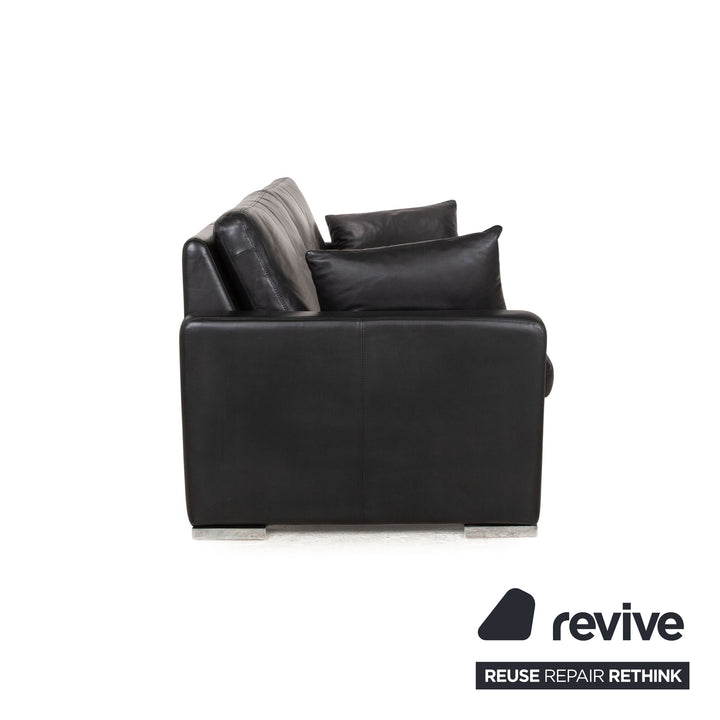 Cor Conseta Leder Zweisitzer Schwarz Sofa Couch