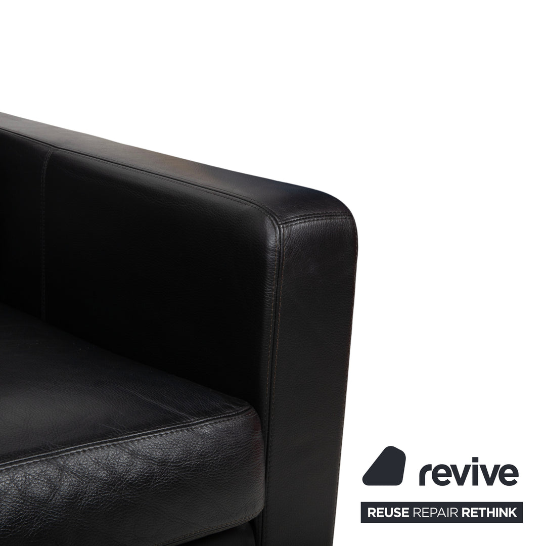 COR Conseta Leder Zweisitzer Schwarz Sofa Couch