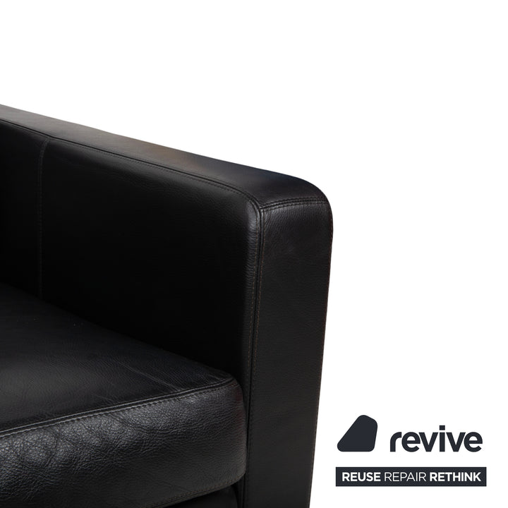 COR Conseta Leder Zweisitzer Schwarz Sofa Couch