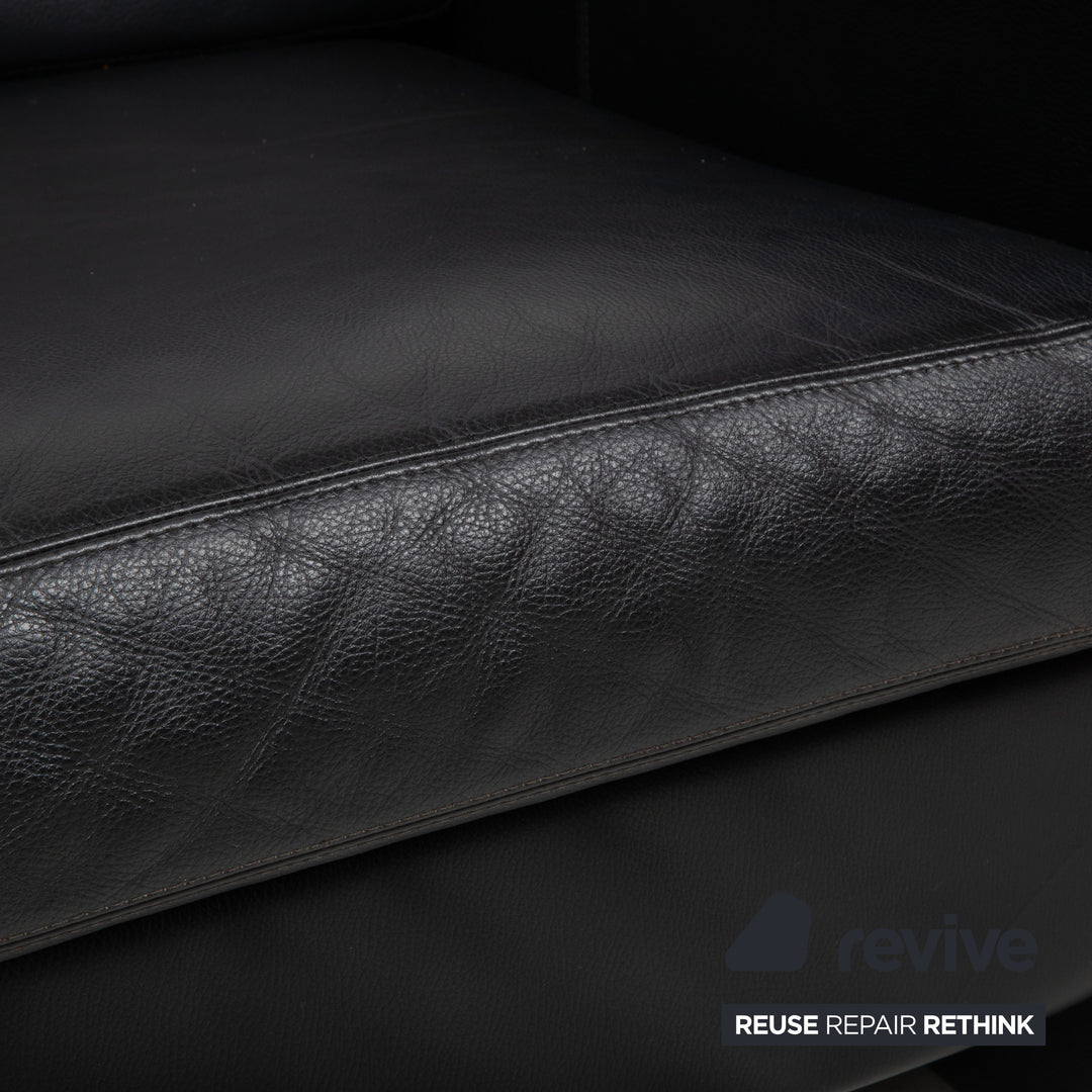 COR Conseta Leder Zweisitzer Schwarz Sofa Couch
