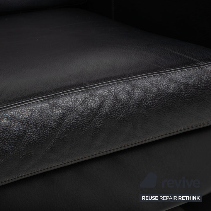 COR Conseta Leder Zweisitzer Schwarz Sofa Couch