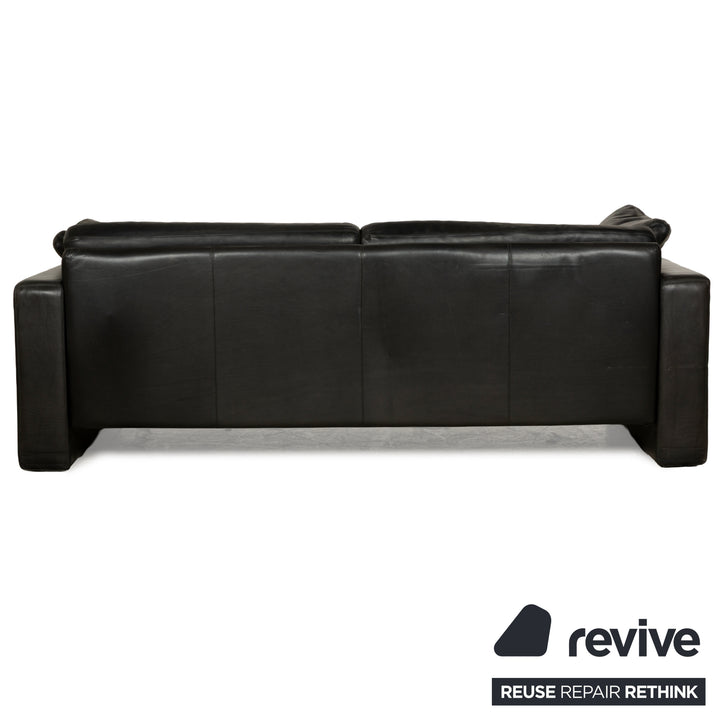 Cor Conseta Leder Dreisitzer Schwarz Sofa Couch