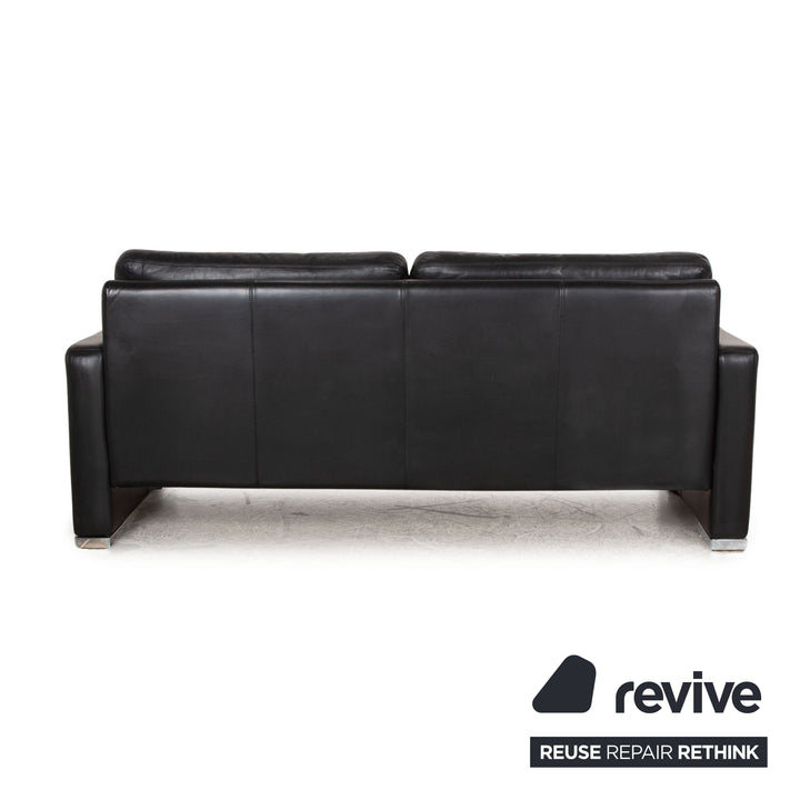Cor Conseta Leder Zweisitzer Schwarz Sofa Couch