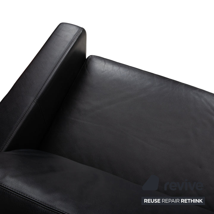 COR Conseta Leder Zweisitzer Schwarz Sofa Couch