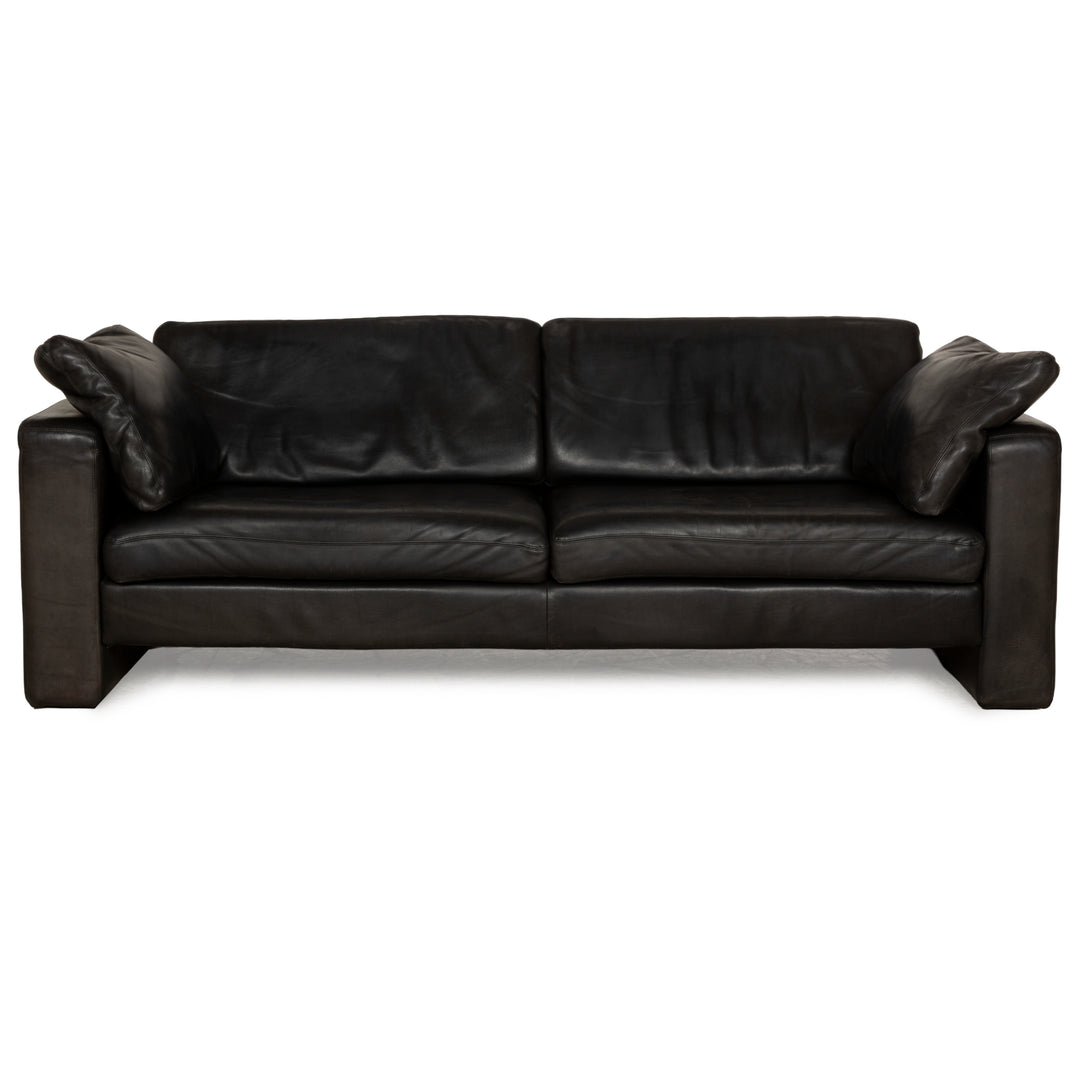 Cor Conseta Leder Dreisitzer Schwarz Sofa Couch