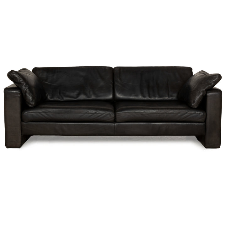 Cor Conseta Leder Dreisitzer Schwarz Sofa Couch