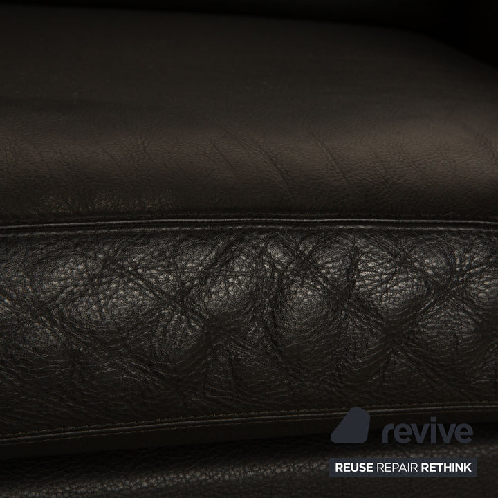 Cor Conseta Leder Zweisitzer Schwarz Sofa Couch