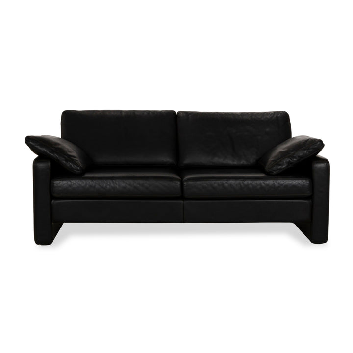 COR Conseta Leather Two-Seater Black Sofa Couch